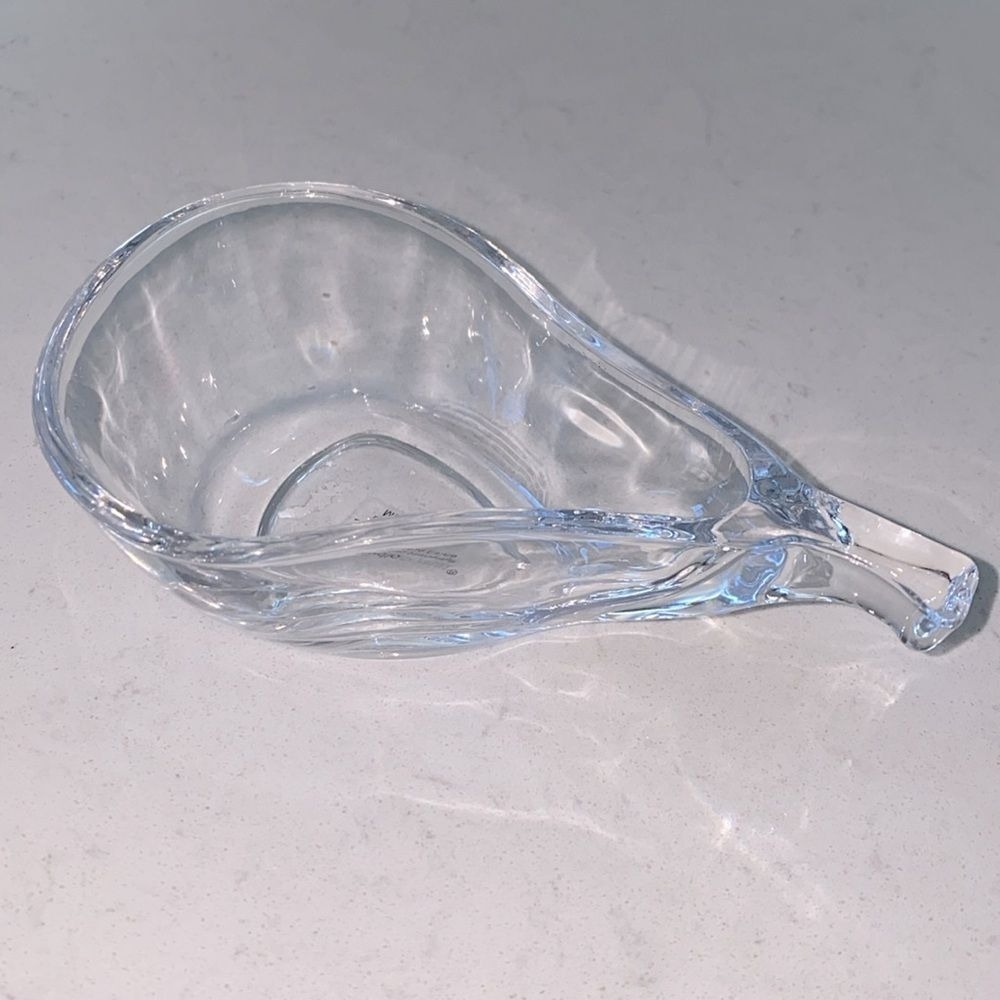 Studio Crystal Silversmiths Clear Glass Pear Shaped Trinket Dish Candy Bowl